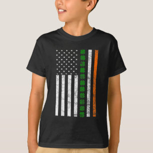 T-shirt Jour Saint-Patricks Drapeau irlandais américain Ir