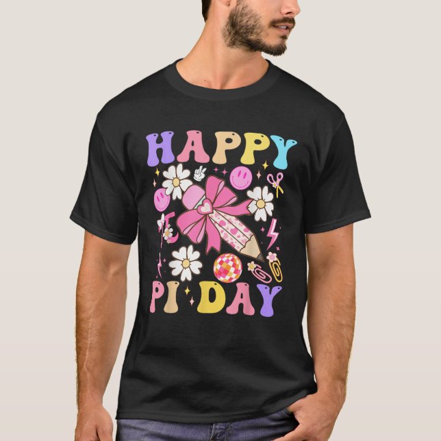 T-shirt Jour super Pi 3 14 Coquette Bow Math Enseignants É (Devant)