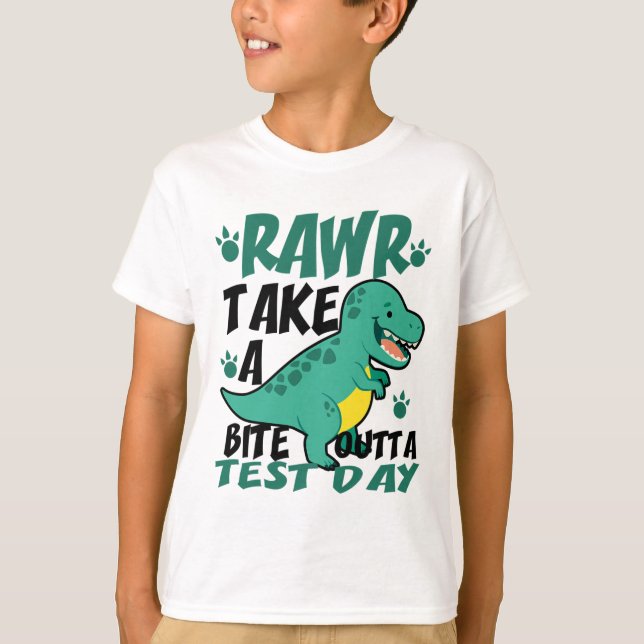 T-shirt Jour T-rex Funny Étudiant Enseignant Dinosaur Test (Devant)