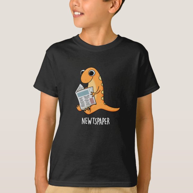 T-shirt Journal Funny Newt Pun Dark BG (Devant)