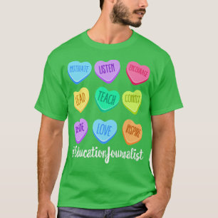 T-shirt Journaliste de l'éducation Saint Valentin Pastel C