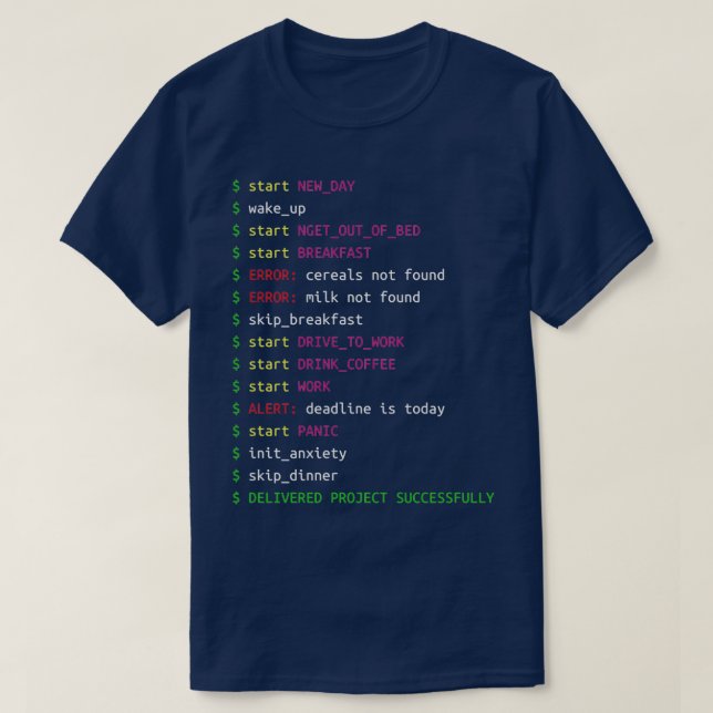 T-shirt Journée dans la vie d'un programmeur cadeau pour C (Design devant)