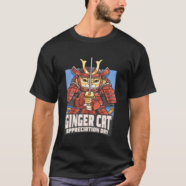 T-shirt Journée d'appréciation du chat roux Samouraï Kitte (Devant)