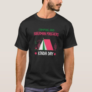 T-shirt Journée de camping branché et de Doberman Pinscher