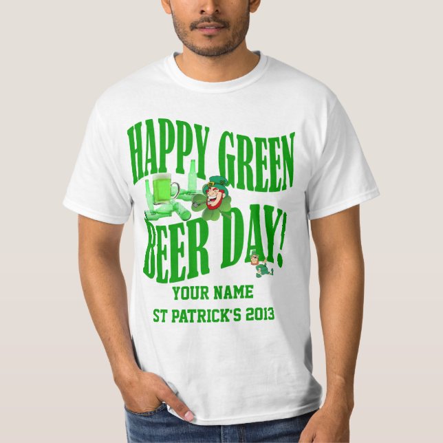 T-shirt Journée de la bière verte St Patrick's (Devant)