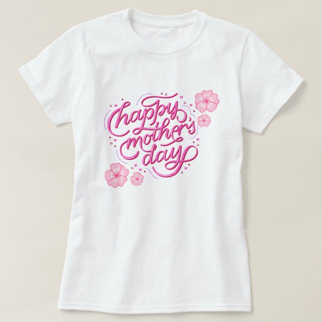 T-SHIRT JOURNÉE DE LA MÈRE TENDANCE DESIGN (Design devant)