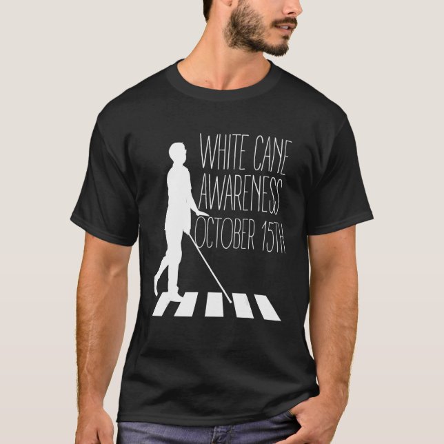T-shirt Journée de la sécurité de la canne blanche altérée (Devant)