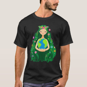 T-shirt Journée de la Terre Mère Verte Gaia Sauvez les fem