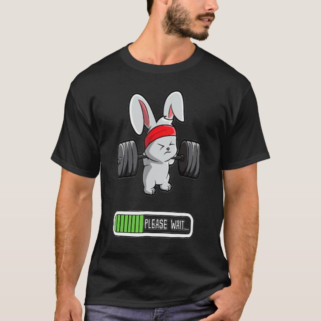 T-shirt Journée de Pâques Rabbit haltérophilie Remise en f (Devant)