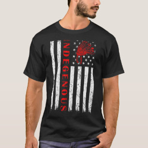 T-shirt Journée des Peuples Indigènes Headdress Usa Flag A