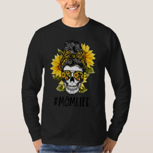 T-shirt Journée d'Halloween Coiffure Chignon Méche Crâne T