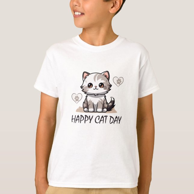 T-SHIRT JOURNÉE DU CHAT (Devant)