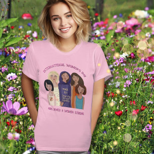 T-shirt Journée internationale des femmes Rose puissance