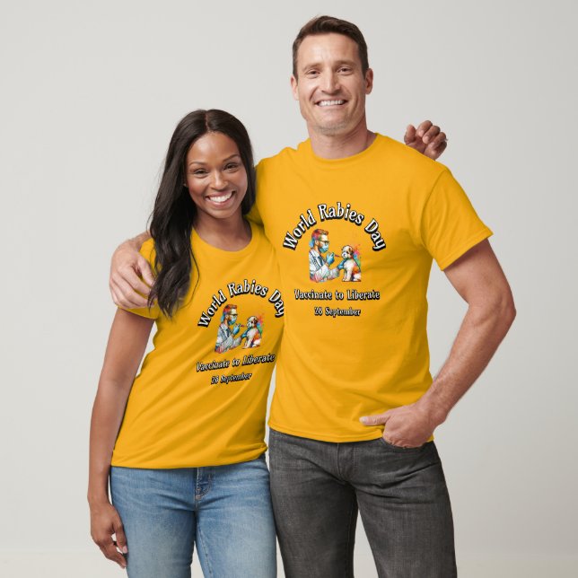 T-shirt Journée mondiale de la rage. Vacciner pour libérer (Unisexe)