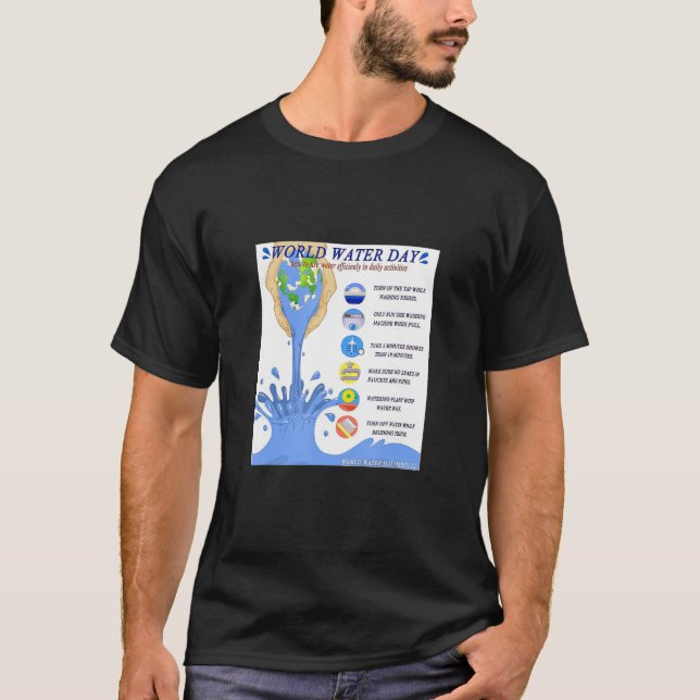 T-shirt Journée mondiale de l'eau Nettoyage Océan Eau Terr (Devant)