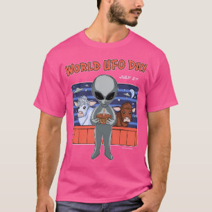 T-shirt Journée Mondiale De L'Ufo 2 Juillet Avec Un Alien