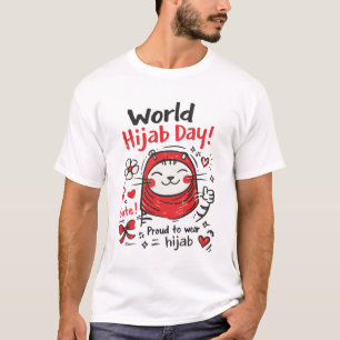 T-shirt Journée mondiale du hijab Illustration de chat mig