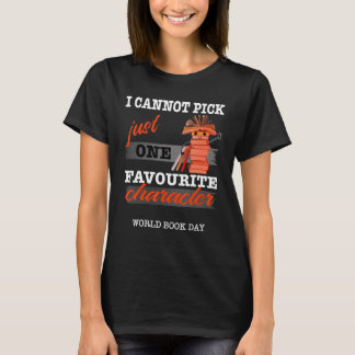 T-shirt Journée mondiale du livre, joli personnage de livr