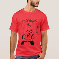 Journée Mondiale du Vélo Chemise Rouge Cycliste En