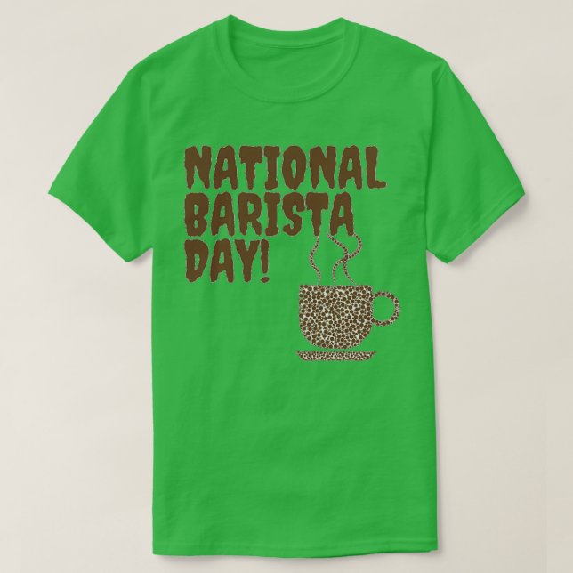 T-SHIRT JOURNÉE NATIONALE DE BARISTA JOURNÉE DE BARISTA MA (Design devant)