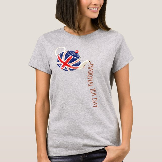 T-shirt Journée nationale du thé, Union Jack Teapot (Devant)