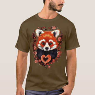 T-shirt Journée Rouge Panda Valentine