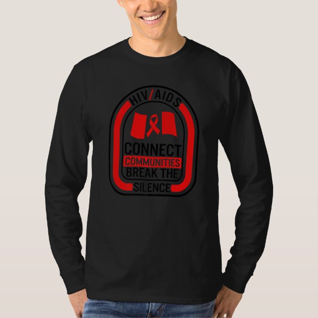 T-shirt Journée Sida Jours relient Communautés Briser le s (Devant)