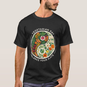 T-shirt Journée Végétarienne Équilibrez Votre Assiette Yin
