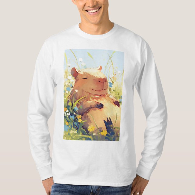 T-shirt Journées paresseuses de capybara (Devant)