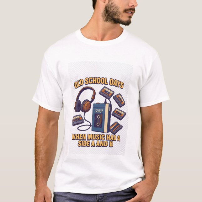 T-shirt Jours d'ancienne école  Tee de musique rétro avec  (Devant)