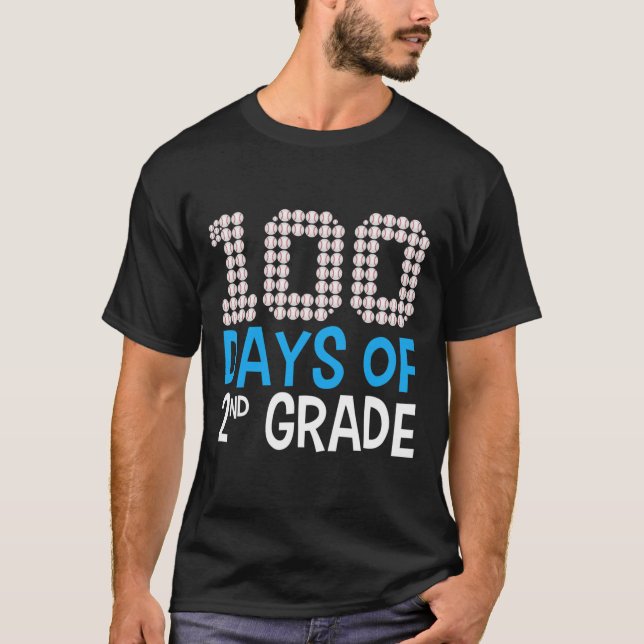 T-shirt Jours De Baseball De 2E Année 100E Jour De Scho (Devant)