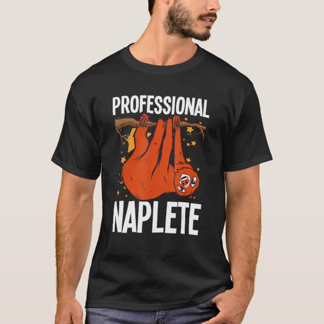 T-shirt Jours de couchage professionnel Napper Sloth Lazy (Devant)