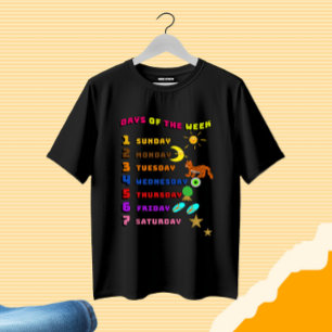 T-shirt Jours de la semaine d'apprentissage