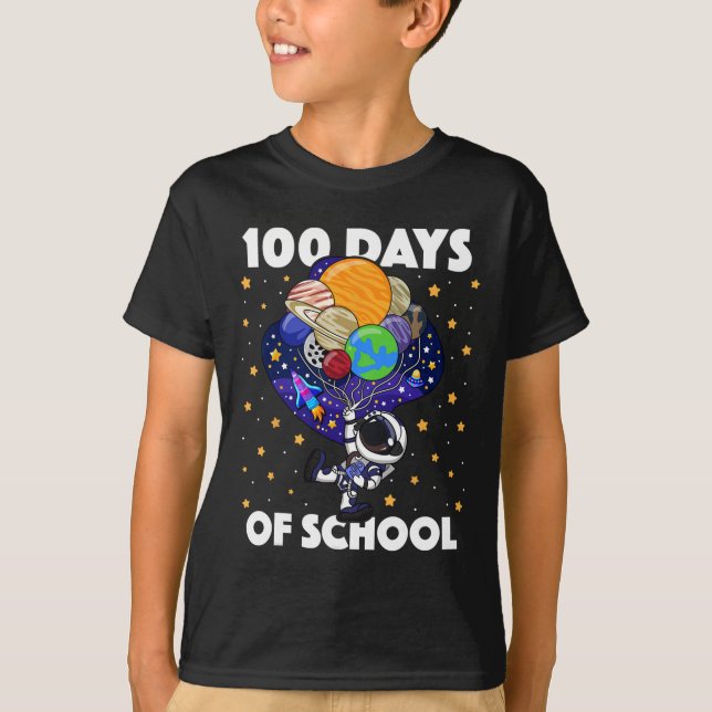 T-shirt Jours De L'École Astronaut Space Boys Enfants 100e (Devant)