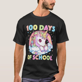 T-shirt Jours De L'École Unicorne Filles Eacher 100H Jour