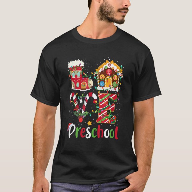 T-shirt Jours de Noël Amour Enseignant préscolaire Noël (Devant)