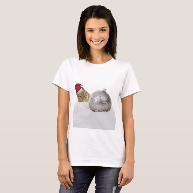 T-shirt Jours de Noël d'argent et de neige à Chipmunk (Devant entier)