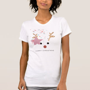 T-shirt Jours de vacances moderne Reindeer Whimsical Noël