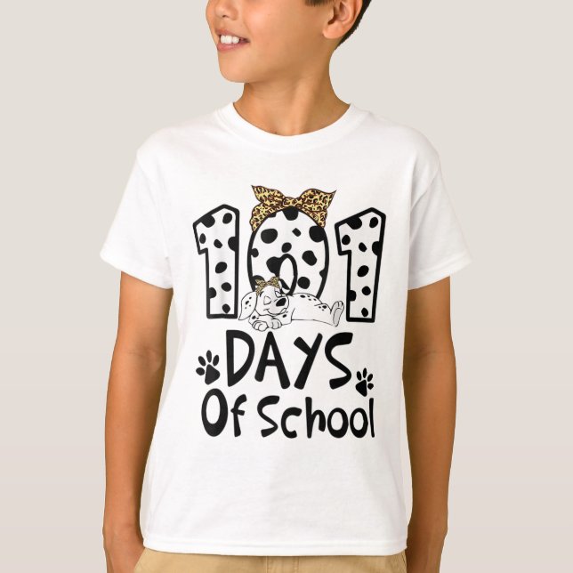 T-shirt Jours D'École Dalmatienne Chien Garçons Filles 100 (Devant)