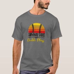 T-shirt Jours D'Été vintages Et Double Joues Softball Homm