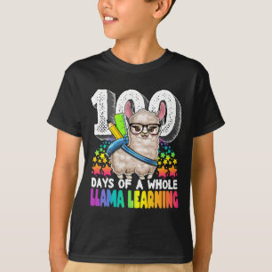 T-shirt Jours D'Une Llama Entière Apprenant 100 Jours D'Éc