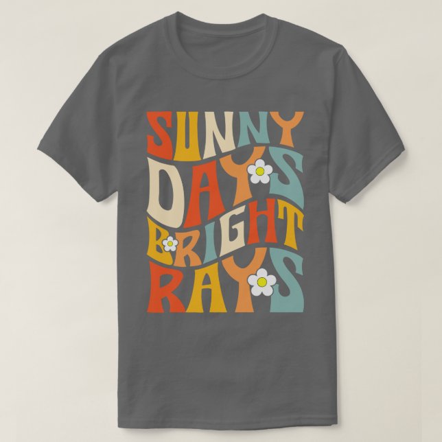 T-shirt Jours ensoleillés Rayons lumineux Style rétro (Design devant)