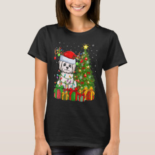 T-shirt Jours fériés Père Noël Maltese Chien Noël Tr