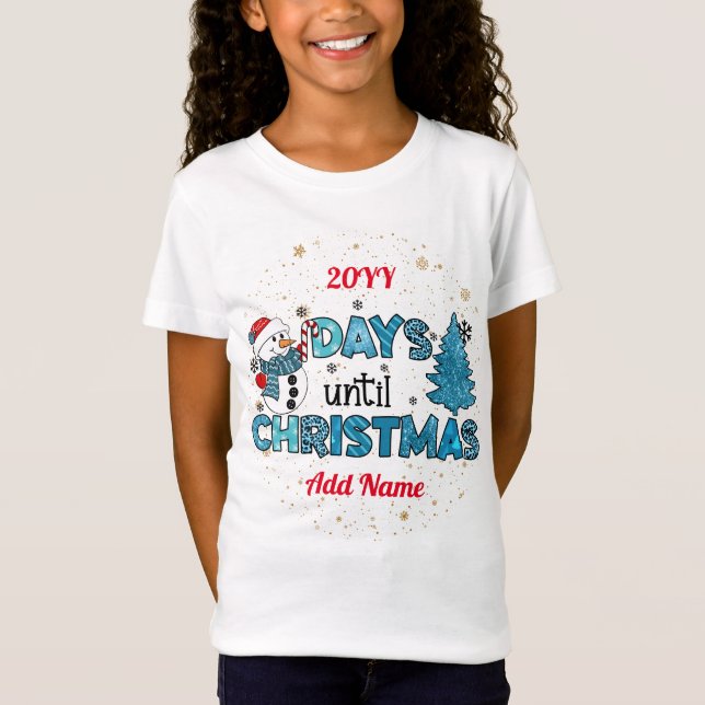 T-Shirt Jours jusqu'à la Personnaliser de Noël (Devant)