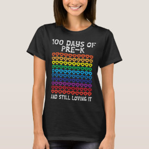 T-shirt Jours Pré-k Aimer Il Coeurs 100ème Jour De L'École