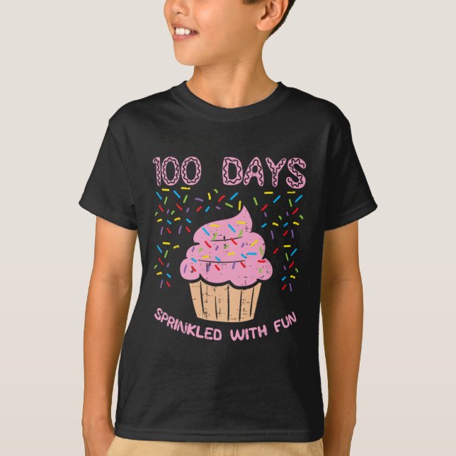 T-shirt Jours Saupoudrés De Cupcake Fun 100H Jour De L'Éco (Devant)