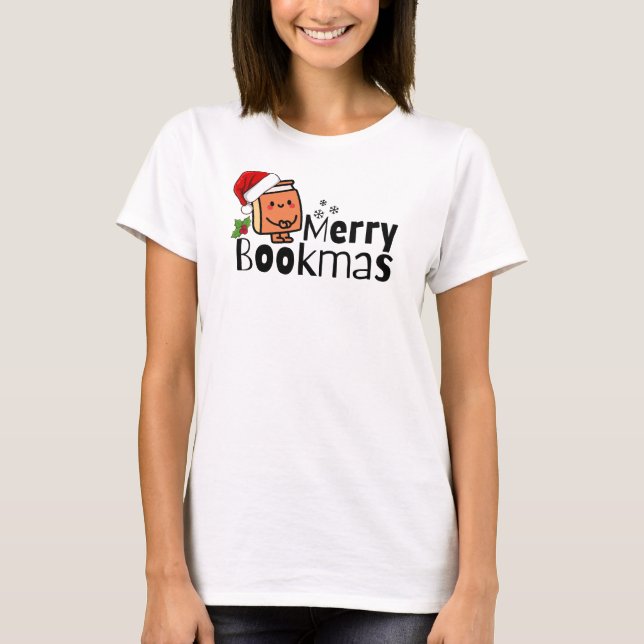 T-shirt Joy Bookmas Funky Christmas Book Lover Cadeau (Devant)