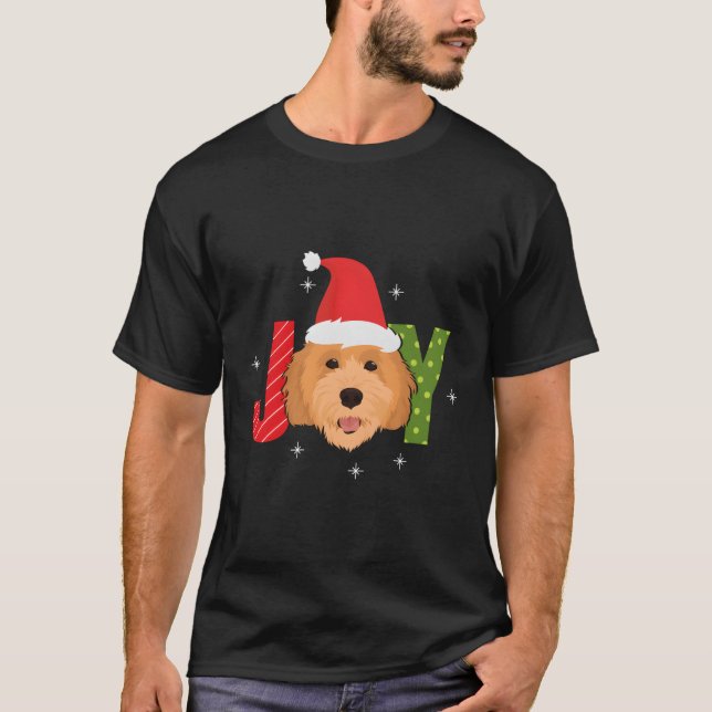 T-shirt Joy Goldendoodle Labradoodle Noël (Devant)