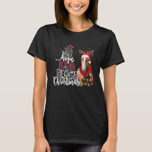 T-shirt Joy Hope Love Peace Christmas Horse Père Noël Reid
