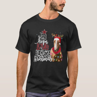 T-shirt Joy Hope Love Peace Christmas Horse Santa Reideer